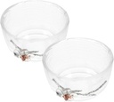 Japanese-Style Plum Flower Drinking Cups Heat-Resistant Glass Tea Cups Set of 2 for Tea or and Party Use