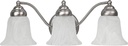 Capital Lighting 1363MN-117 Brady Faux White Alabaster Glass Bath Vanity Wall Mount, 3-Light 300 Total Watts, 7" H x 19" W, Matte Nickel