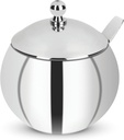 Garden Of Ats Stainless Steel Oil Pot and Ghee Storage Container with lid and spoon - 300 Ml, 12 cm