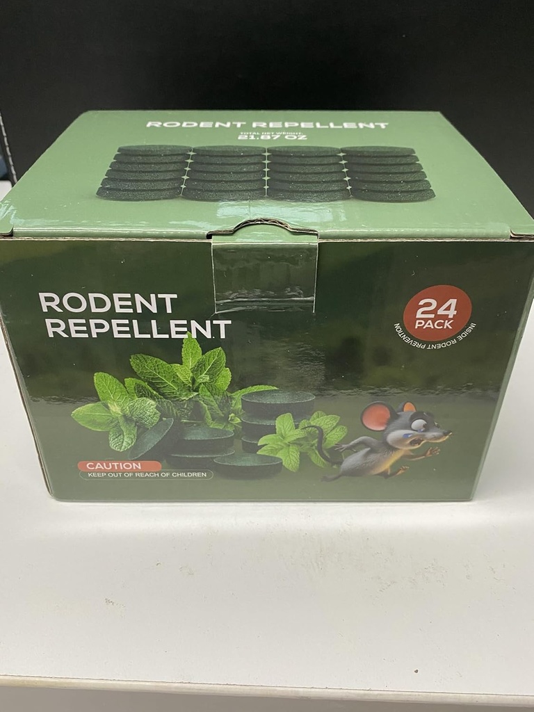 24 Pack Mouse Rodent Repellent, Natural Peppermint Oil, Mice, Rat, Squirrel, Pest Control, Rodent Repellent for Indoor Outdoor Use(Light Green)
