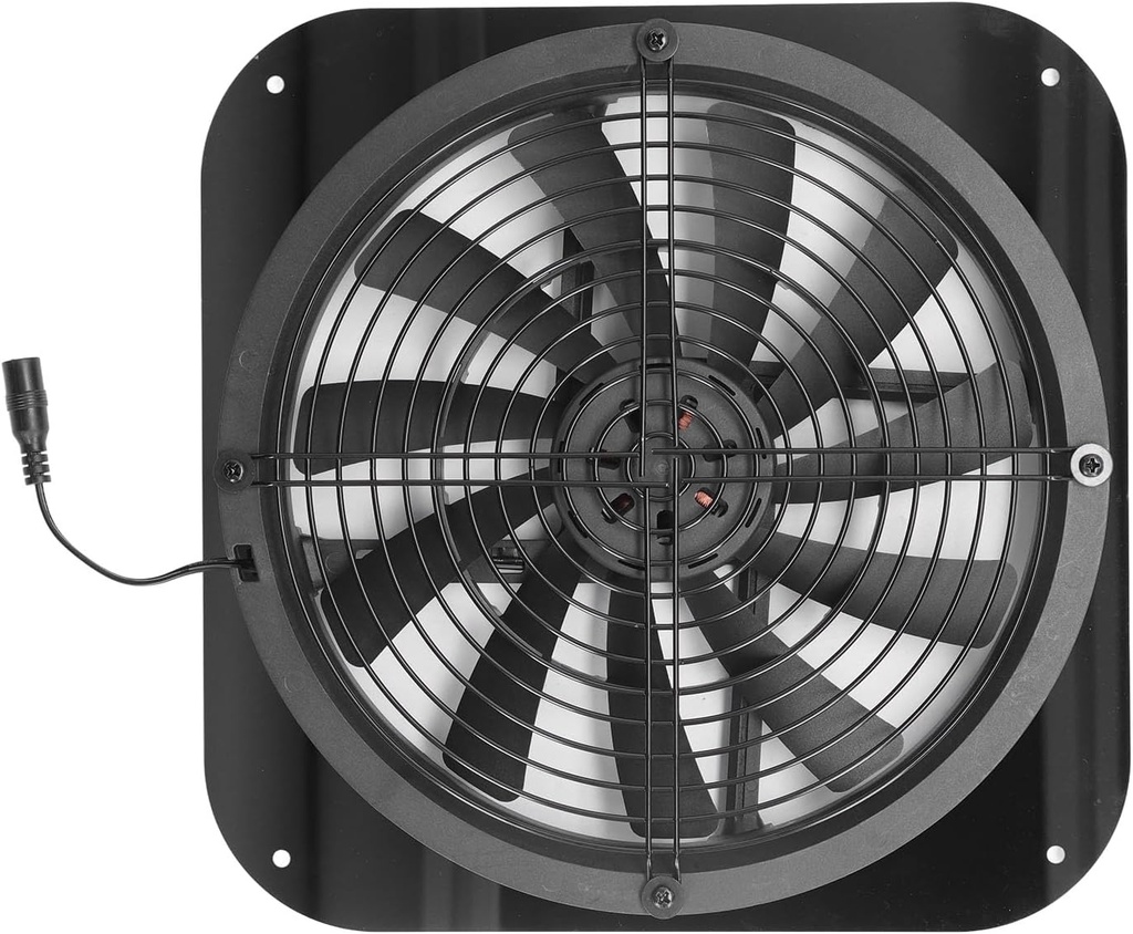 Airshi Solar Exhaust Fan, Stable 9.8in Diameter Solar Ventilation Fan for Greenhouses