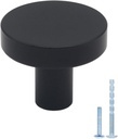 30 Pack Black Cabinet Knobs, Solid Dresser Knobs s Kitchen Drawer Knob, Matte Black Single Hole Knob for Cabinets and Drawers Round