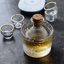 Japanese Sake Set of 6 Pieces, Sake Warmer Set with 4 Sake Cups, Wine Glass Set for Warm/Cold Sake Service,Wine Bowls