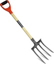 Garden Fork,4 Teeth Spading Fork,Composting Fork,Pitchforks for Gardening Digging,Steel Manure Fork,Garden Weeding Broad Fork,43.3Inches