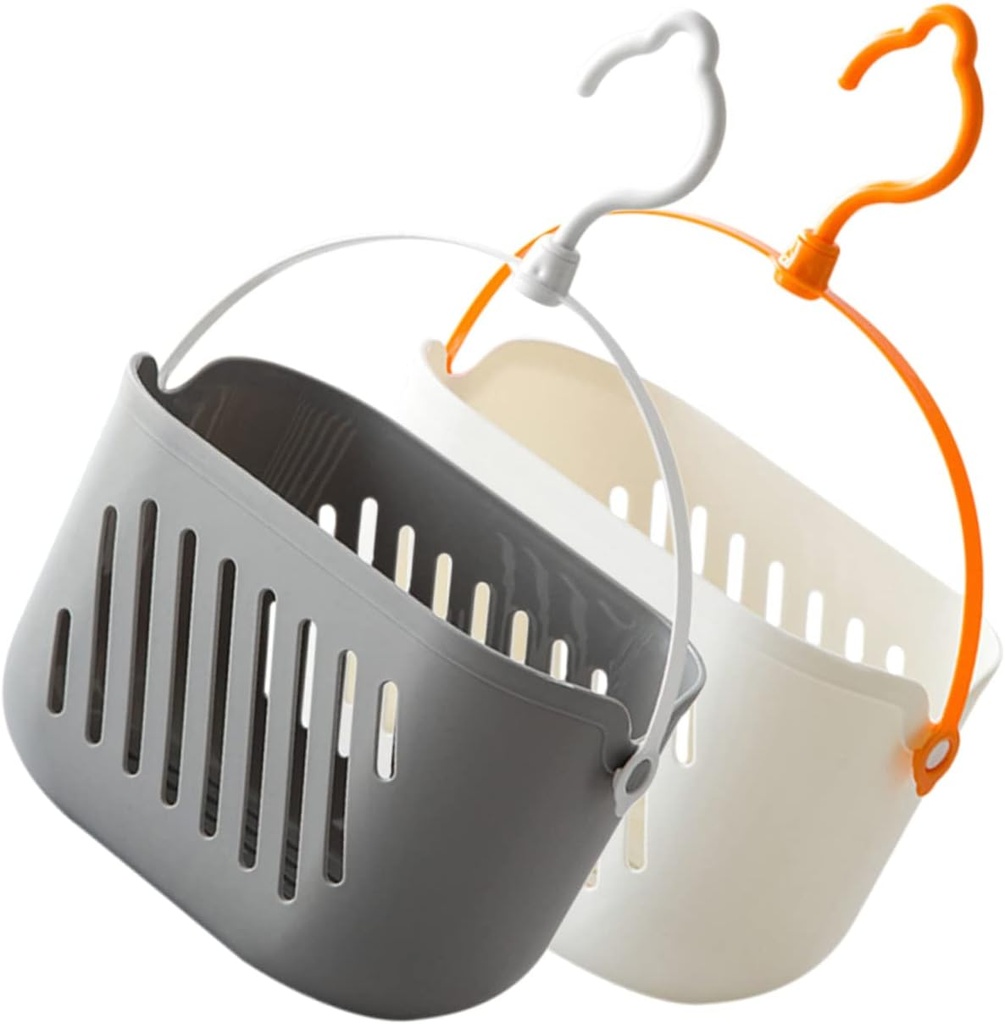 2Pcs Kitchen Hanging Storage Basket for Ginger and Garlic Wall Mounted Drainage Basket and Versatile Fruit and Vegetable Organizer for Bathroom and Kitchen Use