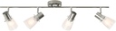 4-Light Track Lighting Kit, Brushed Nickel Flush Mount Ceiling Light Fixture with Frosted Glass Shades, Foldable Arms with E26 Adjustable Heads Spotlight, ETL Listed (35.6 inch)