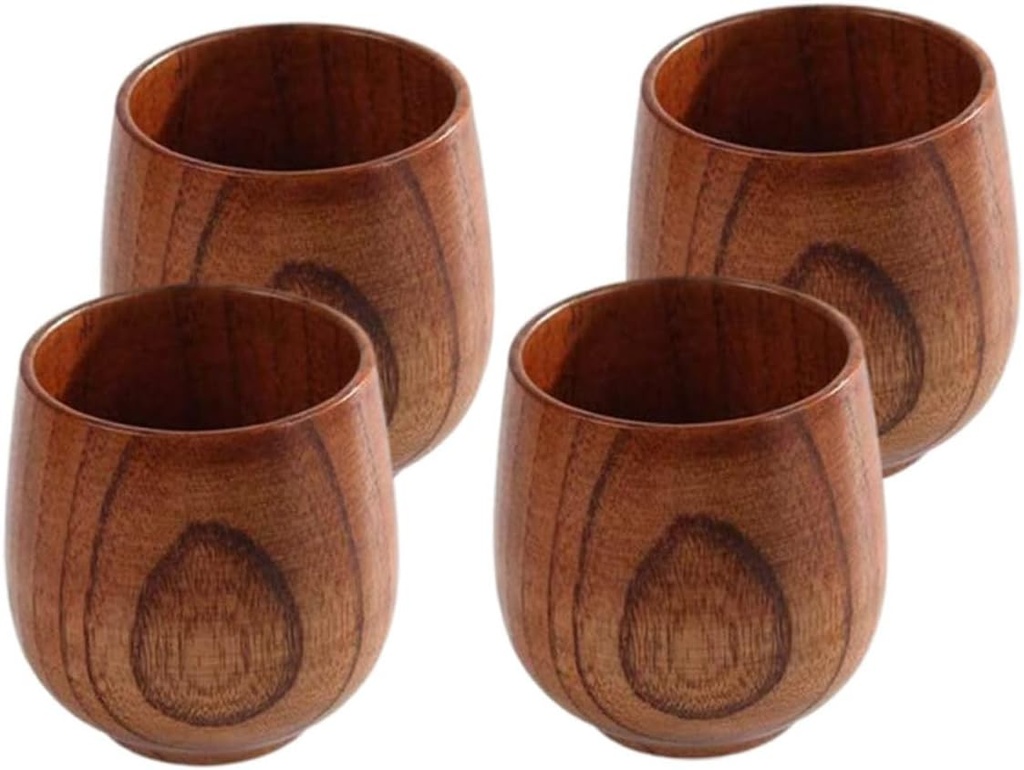 Cabilock Natural Solid Wood Tea Cup Japanese Teacup Hot Drink Cup for Tearoom Supplies
