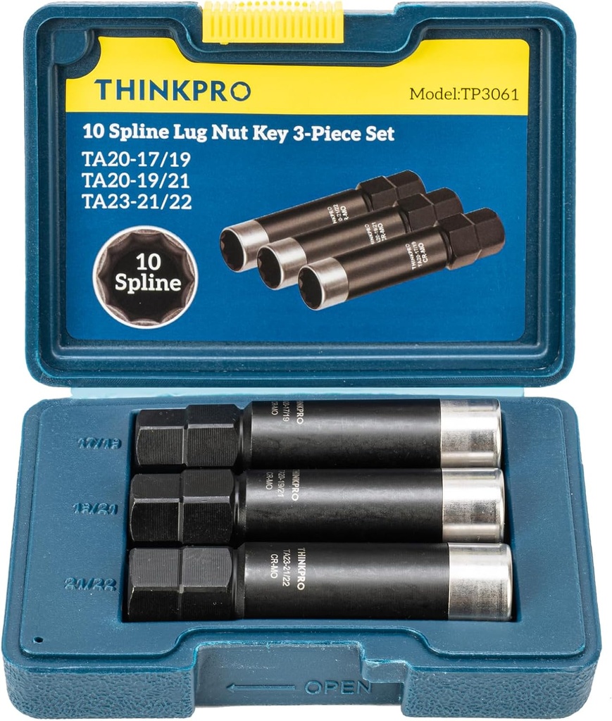 10 Spline Lug Nut Socket,3 Pieces Nut Socket Compatible with Bimecc 10-Spline Lug Nut Key,10 Point Wheel Lock Remover Replacement for TA20-17/19,TA20-19/21,TA23-21/22.
