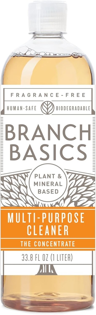 Branch Basics Concentrate Refill (33.8 oz) | All Purpose Multi-Surface Cleaning Concentrate - Replace Every Household Cleaner | Plant & Mineral-Based, Human-Safe, Fragrance Free