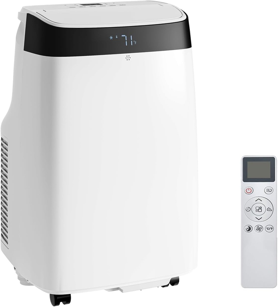 10,000 BTUs Portable Air Conditioner, Quiet Air Conditioner for Room Up to 450 Sq.Ft. 24H Timer, With Dehumidifier, 2 Speed Fan, Sleep Modes, Remote Control & Window Kit Included