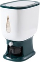 Measuring Rice Bucket, Press Type Grain Dispenser, Moisture-proof Sealed Cereal Storage Container, Used To Store Rice, Soybeans, Green Beans(Green)