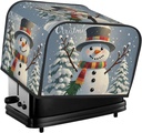 Toaster Cover 2 Slice Appliance Cover Toaster Dust Cover Merry Christmas Snowman Toaster Cover Super Soft Kitchen Small Dust Covers Bread Machine Covers with Pockets 14.4" x 8.3" x 10.6"
