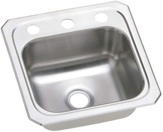 Elkay BCR15 Celebrity 15" Single Basin Drop In Stainless Steel Bar Sink - 1 Faucet Hole