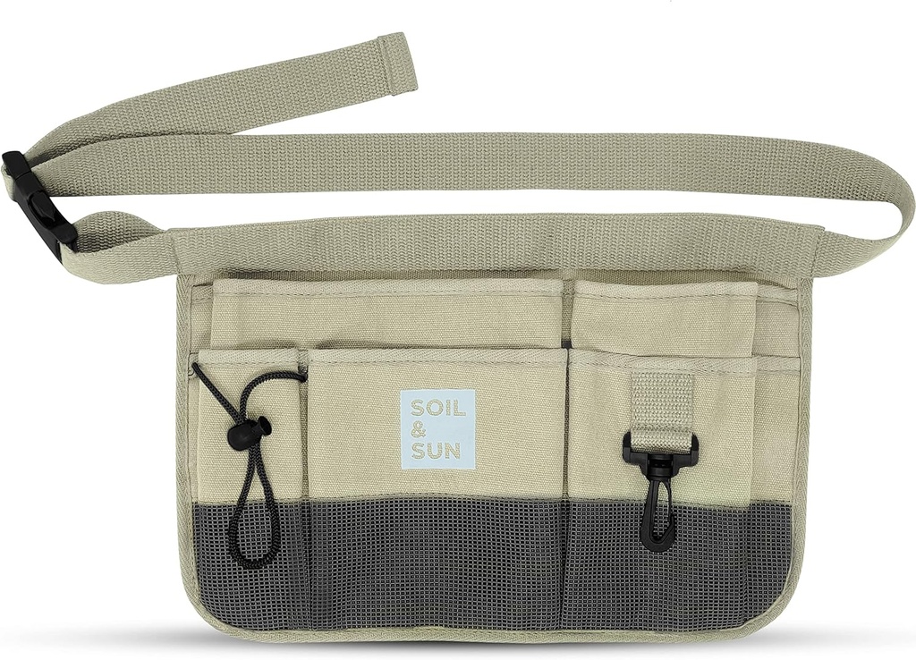 Soil & Sun Garden Tool Belt for Women, Tool Apron, Utility Belt Women, Teacher, Canvas Waist Apron with Pockets,Garden Aprons