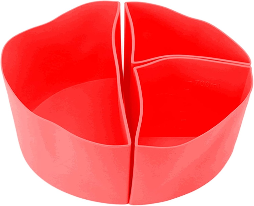 3 in 1 Slow Cooker Liner, 6QT Silicone Cook Pot Divider, Reusable and Leakproof Slow Cooker Divider Insert, Dishwasher Safe Cooking Liner for Home Kitchen Restaurant(Red)