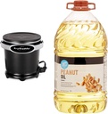 Presto 05420 FryDaddy Electric Deep Fryer,Black & Amazon Brand - Happy Belly Peanut Oil, 1 gallon (128 Fl Oz)
