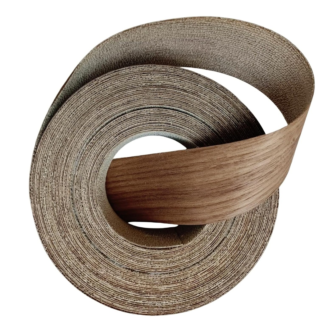 Black Walnut Wood Veneer Edge Banding 2 inchx50ft,Preglued Iron-On with Self Hot Melt Adhesive Edgebanding Strip, Plywood Flexible Wood Roll for Shelves MDF Cabinet Repair