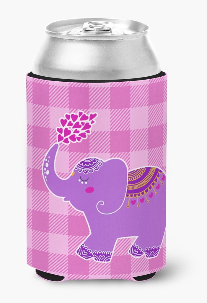 Caroline's Treasures BB7161CC Purple Elephant Can or Bottle Hugger Cooler Washable Drink Sleeve Collapsible Beverage Insulated Holder, Can Hugger, Multicolor