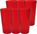 Party Outlaw Red Plastic Cup Tumblers 6 Pc 32oz Lightweight, Heavy Duty Stackable Cafe Style Plastic Glasses. Reusable & Dishwasher Safe Ice Tea & Water Cupsafe Ice Tea & Water Cups
