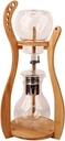 Cold Brew Coffee Maker with Stainless Steel Filter, 800ML/27OZ Capacity Durable Glass, Adjustable Water Flow Dripper Iced Coffee Brewer Maker for Coffee, Tea (Color : Bamboo Bracket)
