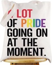 WZMPA LGBT Tote Bag Pride Month Gift A Lot of Pride Going On At The Moment Reusable Grocery Bag Gay Pride Merchandise