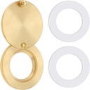 Peephole Cover, Solid Brass Privacy Door Viewer Cover with Double-Sided Self-Adhesive Tape for 5/8 inch Diameter Door Peephole (1, Gold)