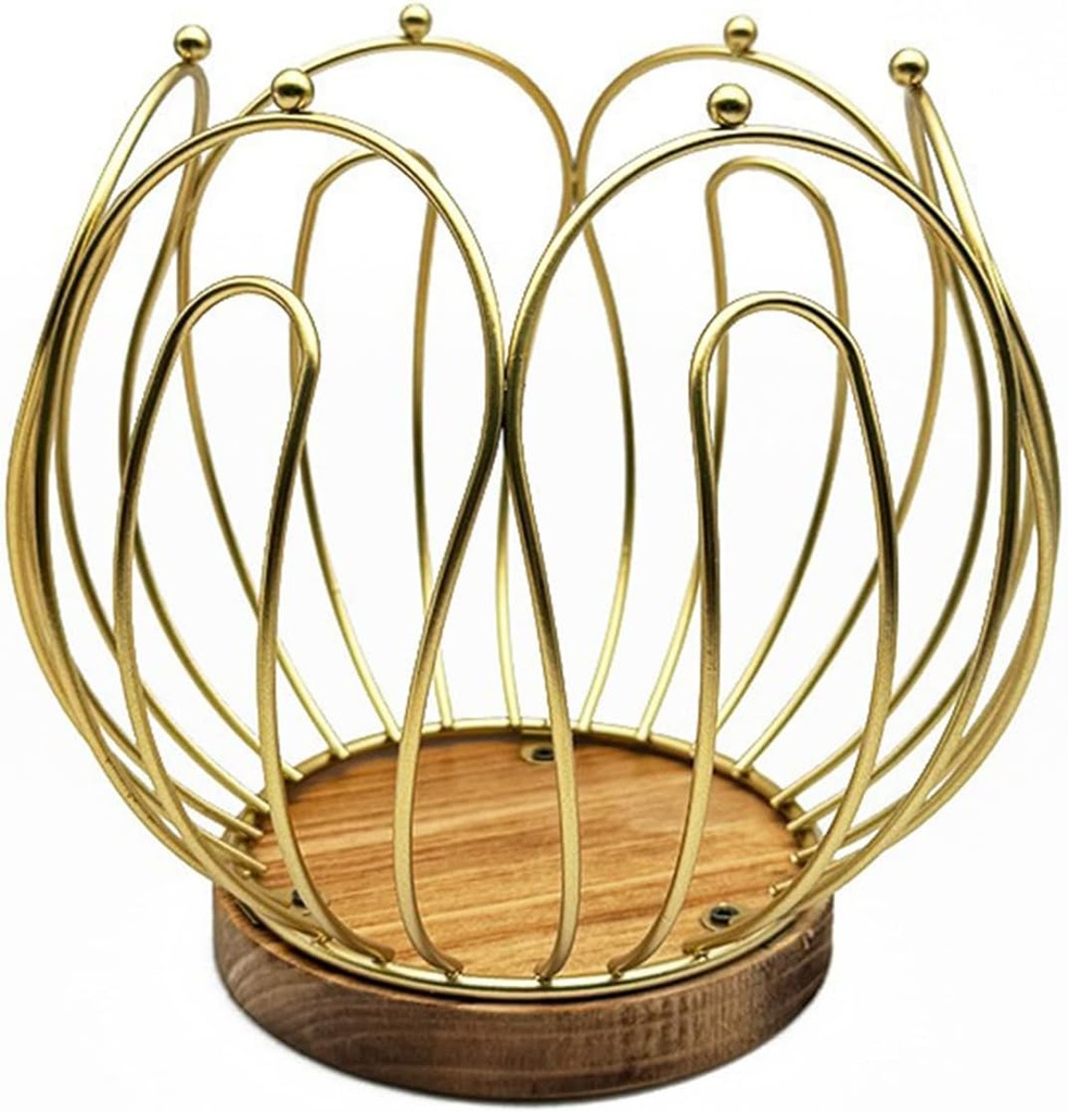 Coffee Pod Holders for Counter,Flower Bag Shaped Coffee Pod Storage Organizer,K Cup Holders for Counter,Coffee Bar Accessories,Large Capacity Storage Basket for (gold flower bag)