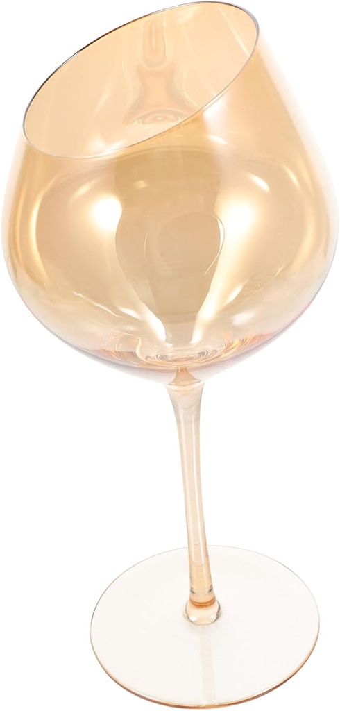 Amber Wine Glass Goblet Creative High Foot Drinkware for Home and Restaurant Elegant Decorative Glass Cups for Parties and Cocktails