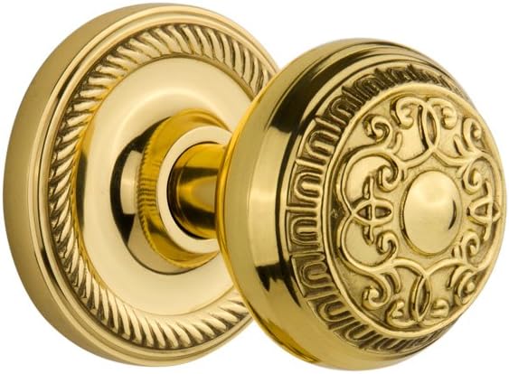 Nostalgic Warehouse Rope Rosette with Egg & Dart Knob, Passage - 2.375", Unlacquered Brass