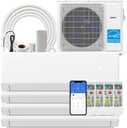 SIMOE 30000 BTU Quad 4 Zone, 23 SEER2, 7000+9000+12000+12000 BTU, Ductless, Mini Split Air Conditioner, Wifi-Enabled 208-230V, Multi Zones Mini Split AC Heat Pump Full Set, Installation Kit