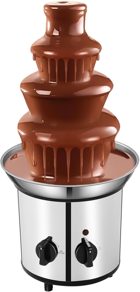 4 Tiers Chocolate Fondue Machine Electric Hot Chocolate Fondue fountain Tower 60.86oz Large Capacity Chocolate Melting Heating Machine Fondue Pot Electric Set for Birthday Party Wedding Celebration