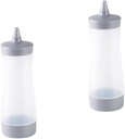 Unomor 2pcs Food Squeeze Bottle Condiment Dispenser Salad Dressing Bottle Pp Pe Material 350ml for Sauce Jam Mustard Great for Kitchen Picnic (grey)