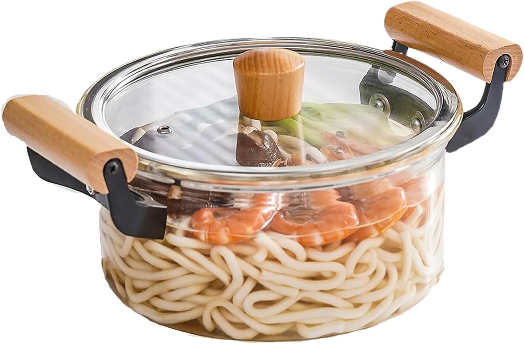 Slow Cook Glass Simmer Pot, Heat-Resistant Glass Stew Pot Kettle, Clear Precision Simmering Soup Pot, Easy to Clean Borosilicate Glass Cook Pot, with Lid,2.5L