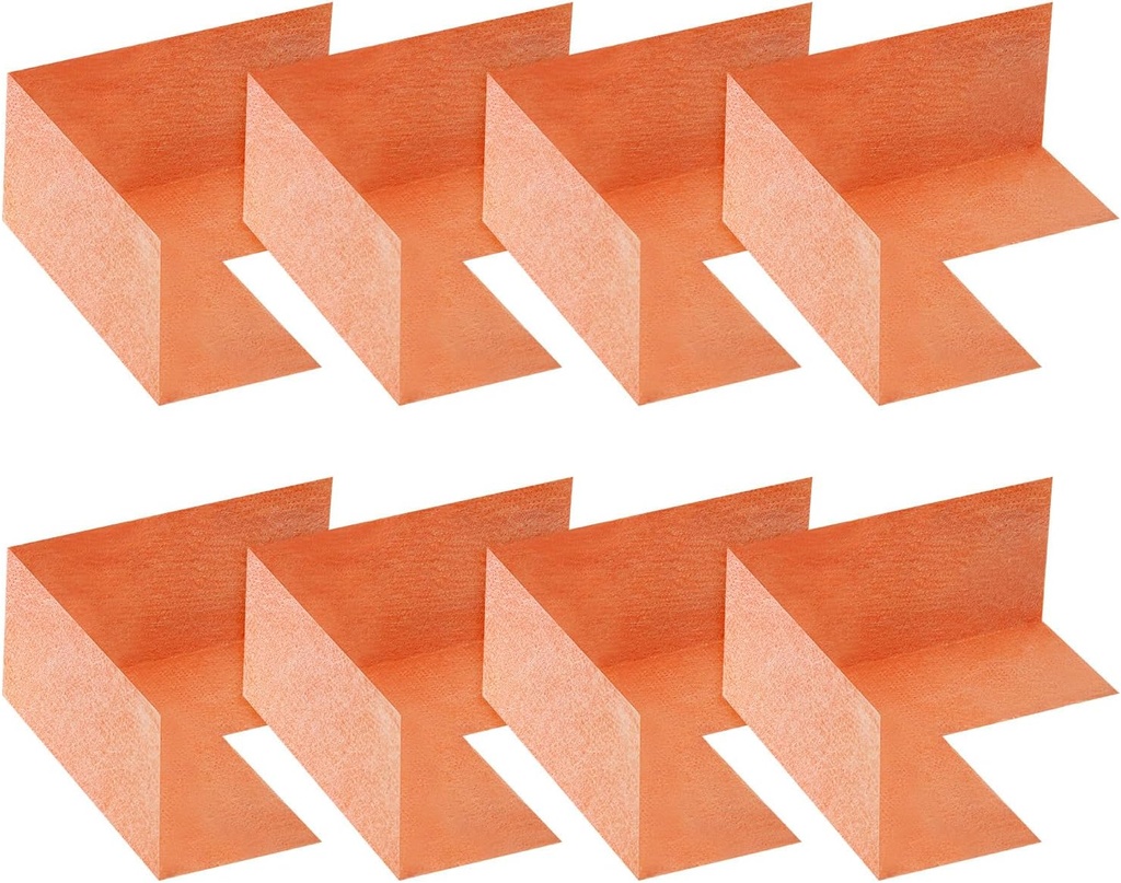 uxcell 8pcs Inside Waterproofing Corner Shower Seamless Corner Cover, Polyethylene Seamless Corner for Bathtub and Steam Room, Orange (Inside)