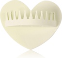 BOXOB Hair Catcher Shower Wall, Heart Shape Shower Hair Grabber Collector Suction Silicone Bathtub Tool for Preventing Bathroom Clogged Drains (Off White)