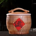 Large Ceramic Jar For Rice, Ceramic Rice Bucket With Lid, Food Containers Jar, Household Rice Barrel With Lid, Kitchen Flour Bucket, Rice Porcelain Bottle, For Rice, Soybeans, Corn, Flour, Oatmeal(C,C