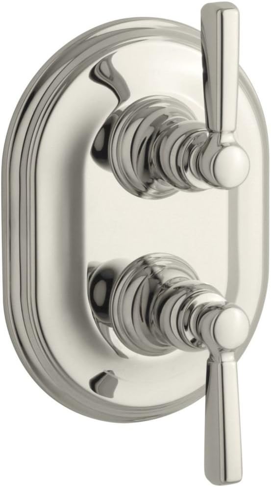 KOHLER K-T10594-4-SN Bancroft Stacked Thermostatic Trim with Metal Lever Handle, Valve Not Included, Vibrant Polished Nickel