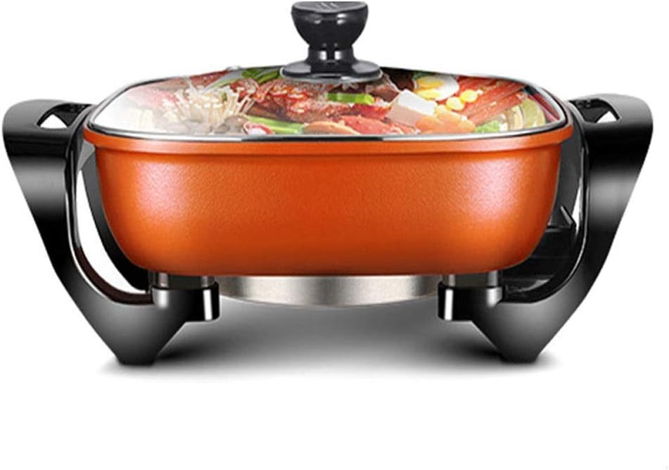 Picnic Bag Wok Household Electric Multifunction Hot Pot Cooking Pot Multi-Purpose Small fire, Cooking and Ready to eat, pan, 5L, 1400W, Orange