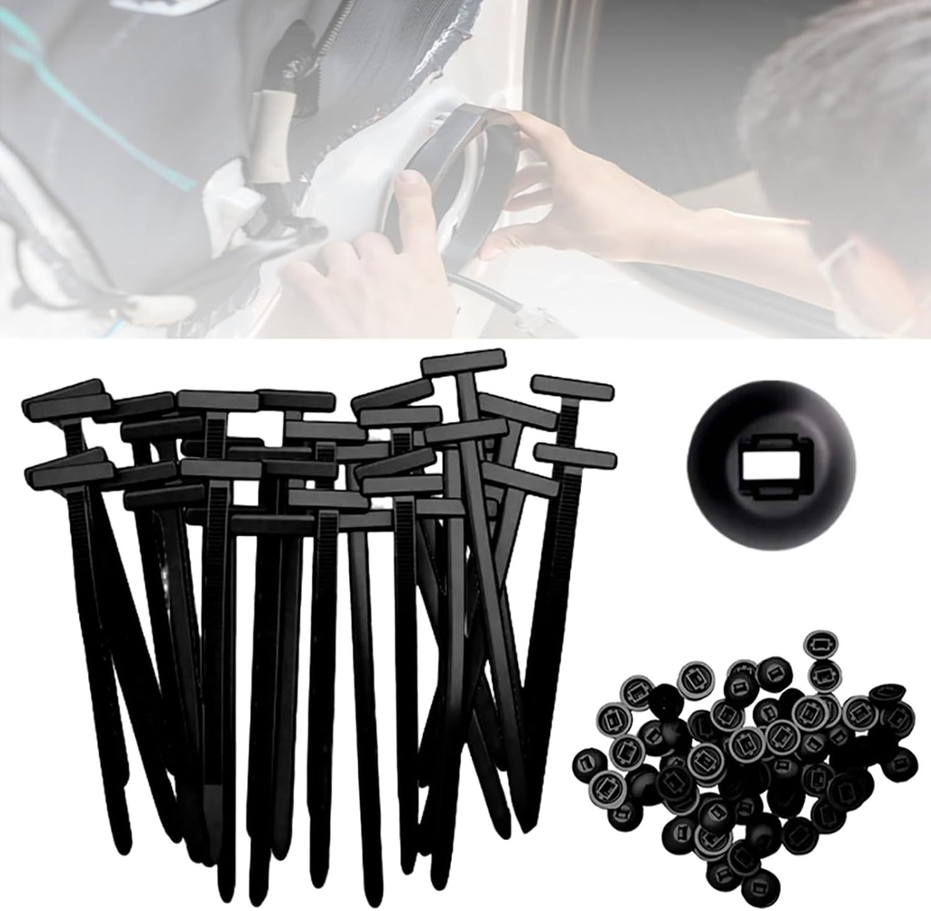 Nylon Universal Cable Tie Buckle, 2025 Upgrade Cable Ties Heavy Duty Self-Locking Nylon Zip Ties Holder Multipurpose Plastic Cables Ties Tool for Car Daily Repair Plastic Cable Ties Tool (20pcs)