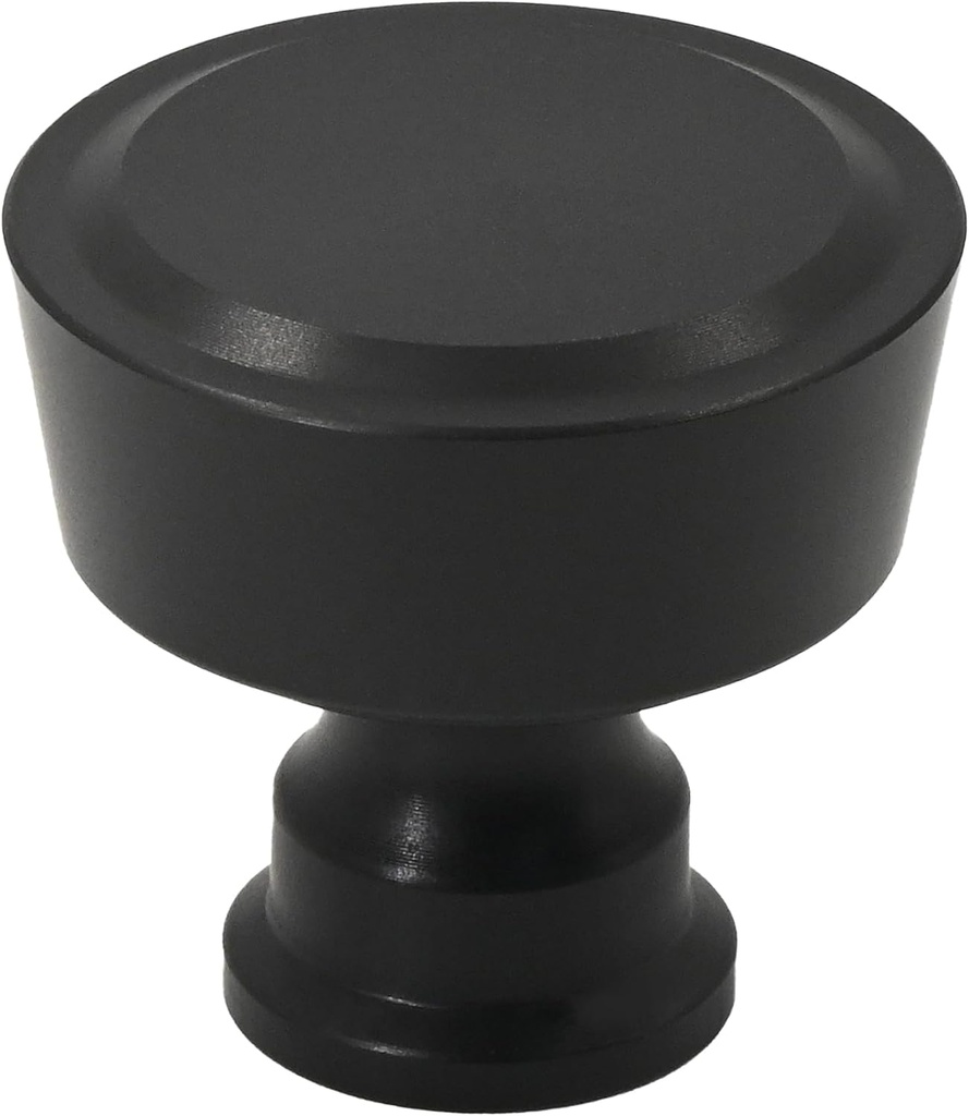 Alzassbg 10 Pack Matte Black Cabinet Knobs, 1-1/4 Inch Diameter Round Kitchen Knobs for Cabinets and Drawers AL6047MB