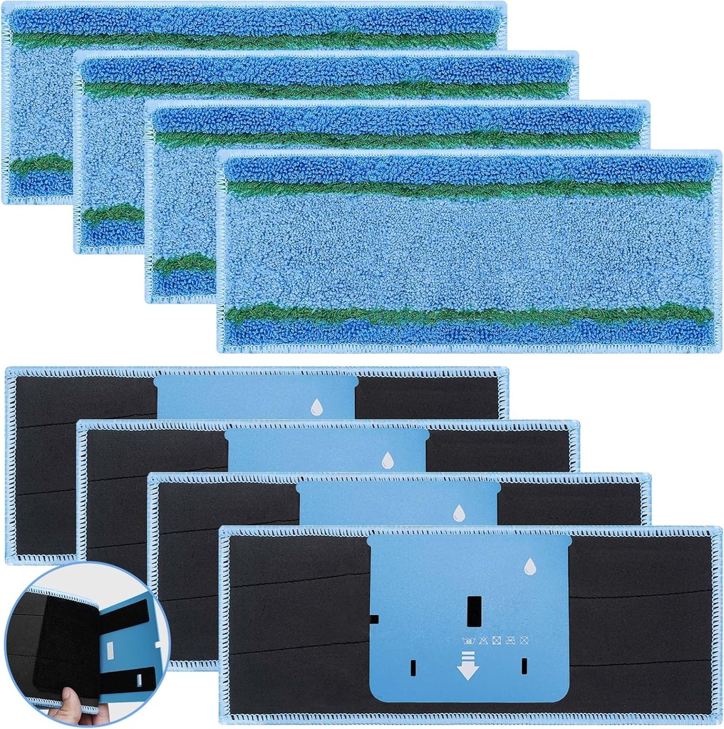 8 Pack Upgraded M6 Wet Mopping Pads for iRobot Braava Jet M6 Series (6110) (6012) (6112) (6113) Ultimate Robot Mops, New Sticky Design, Detachable, Washable and Reusable M6 Pads Accessories Parts