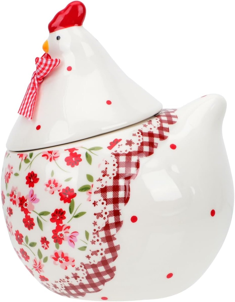 DOITOOL Chicken Cookie Jar Easter Decoration Ceramic Rooster Hen Candy Jar Storage Container for Food Coffee Jewelry Candy Snacks Home Decor