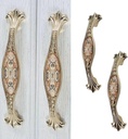 3-3/4" Zinc Alloy Cabinet Pulls Furniture Knobs Floral Pattern Cupboard Handle Drawer Pulls Solid Metal Kitchen Hardware Handles for Cabinet Drawer Wardrobe (2pcs/Set)