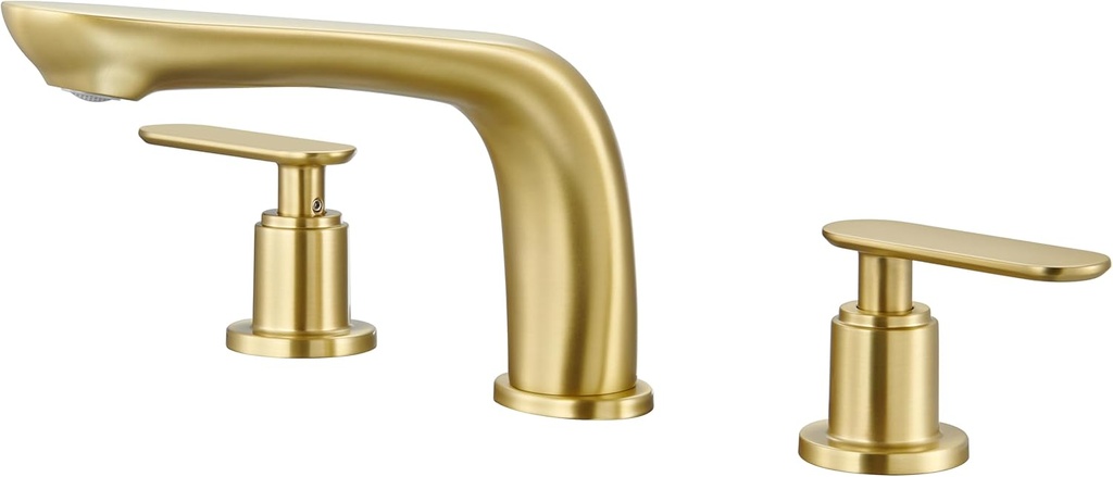 SITGES Classic Bathtub Faucet,2-Handle Brushed Nickel Tub Filler,3-Hole Widespread Roman Tub Faucet,High Flow Deck Mount Bath Tub Faucet with Valve Included