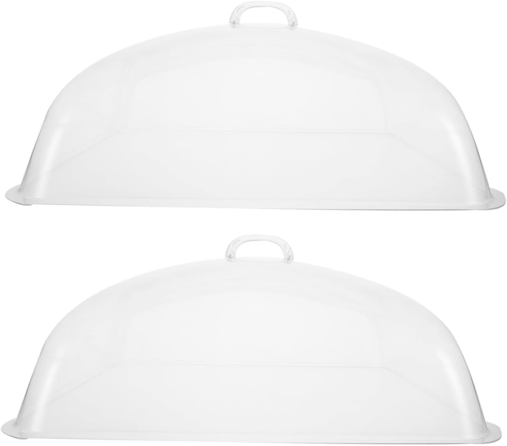 2pcs Eco-friendly Cake Saver Cover Bread Cover Pvc Food Protective Simple Design Lids for Kitchen Treats Boxes