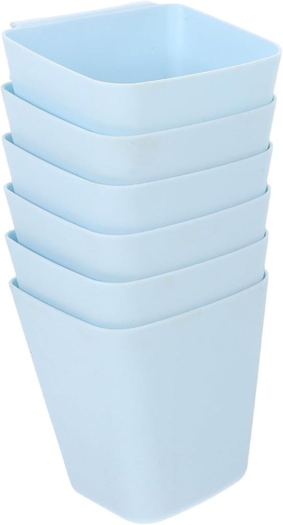 6pcs Portable Wall Hanging Storage Bins Rolling Cart Cup Holder for Home Office Organization Plastic Baskets for Kitchen Utensils and Miscellaneous Items