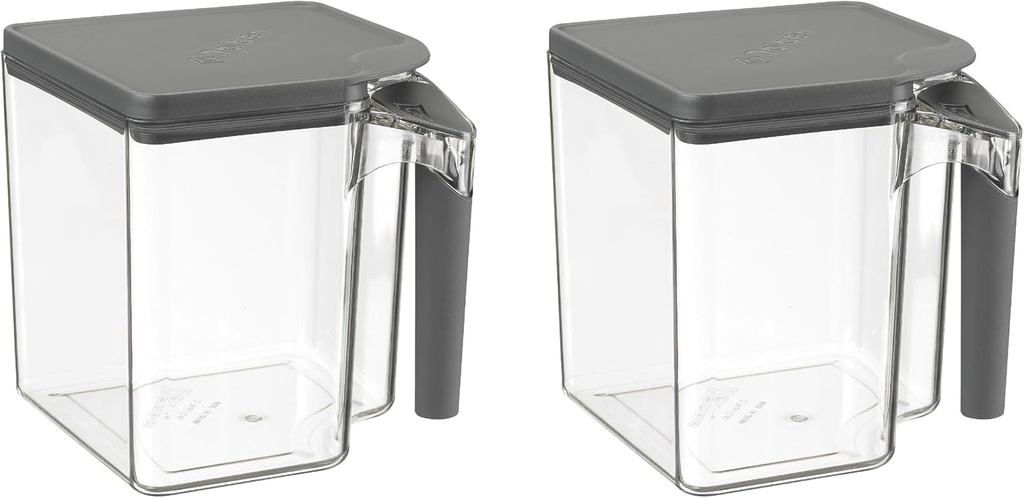Polder Handle-It Canister, BPA-Free Plastic, Stackable Storage Canister, Air-Tight Food Storage Container, Canister for Kitchen Organization and Storage, 2.75-Quart, 2 pack