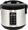 Brentwood 7-Function Smart Rice Multi-Cooker – Food Steamer, Slow Cooker, Sauté, Keep Warm, and 15hr Delay Timer with Spatula and Measuring Cup, Stainless Steel (16 Cups Cooked / 8 Cups Uncooked)