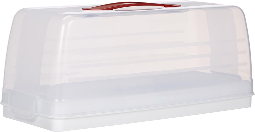 CURVER Curver-175247-Rectangular Cake Tin-Transparent/White, Multicolour