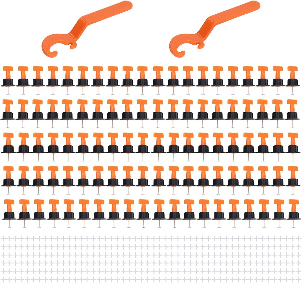 402Pcs Tile Leveler Set Reusable Tiles Leveling System Kit with "+" Type Clip Wrench for Floor